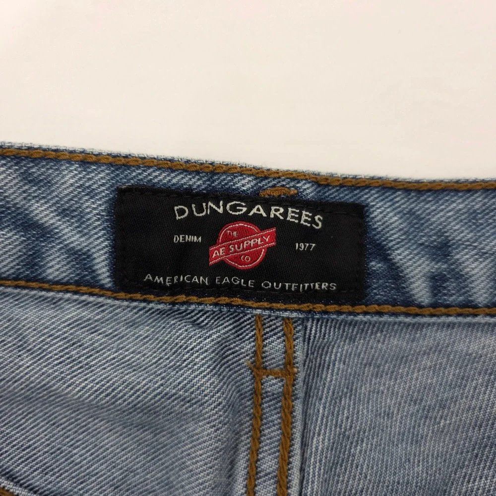 VTG 90's American Eagle Dungarees Mens Jeans Denim Straight Leg Pants Size 34x32